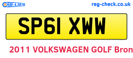 SP61XWW are the vehicle registration plates.