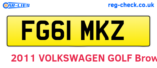 FG61MKZ are the vehicle registration plates.