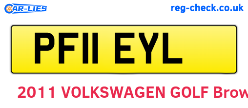PF11EYL are the vehicle registration plates.