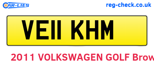 VE11KHM are the vehicle registration plates.
