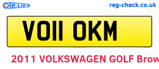 VO11OKM are the vehicle registration plates.