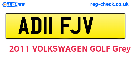 AD11FJV are the vehicle registration plates.