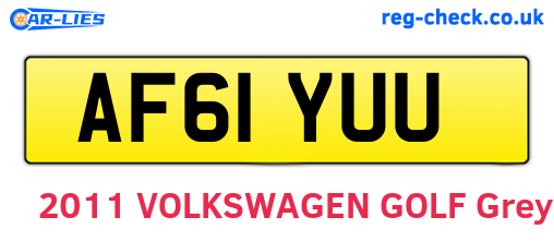 AF61YUU are the vehicle registration plates.