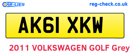 AK61XKW are the vehicle registration plates.
