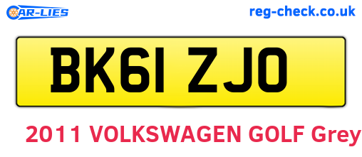 BK61ZJO are the vehicle registration plates.
