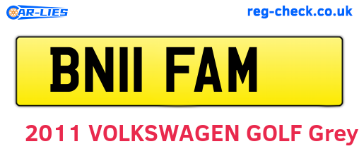 BN11FAM are the vehicle registration plates.