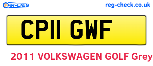 CP11GWF are the vehicle registration plates.