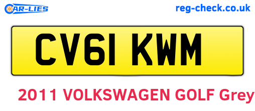 CV61KWM are the vehicle registration plates.