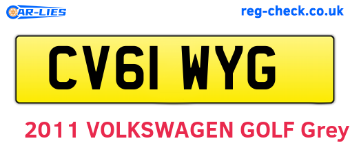 CV61WYG are the vehicle registration plates.