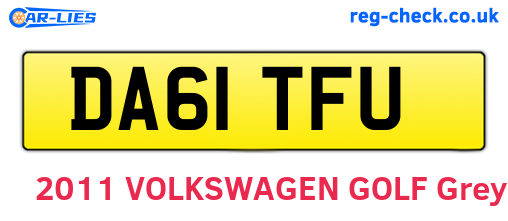 DA61TFU are the vehicle registration plates.