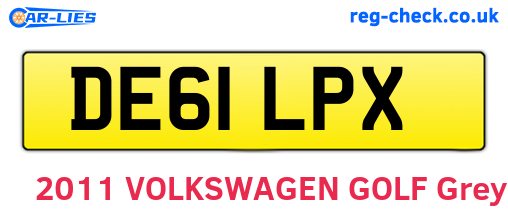 DE61LPX are the vehicle registration plates.