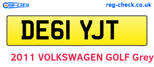 DE61YJT are the vehicle registration plates.