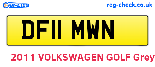 DF11MWN are the vehicle registration plates.