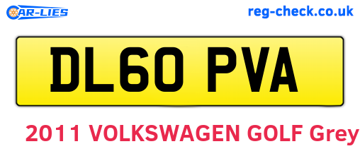 DL60PVA are the vehicle registration plates.