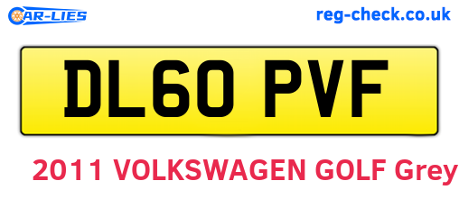 DL60PVF are the vehicle registration plates.