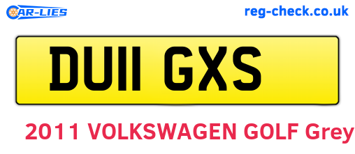 DU11GXS are the vehicle registration plates.