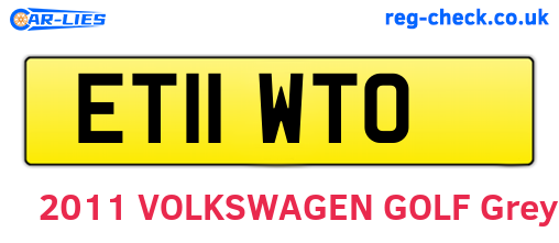 ET11WTO are the vehicle registration plates.