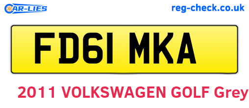 FD61MKA are the vehicle registration plates.