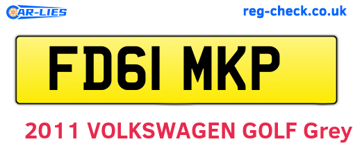 FD61MKP are the vehicle registration plates.