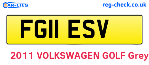 FG11ESV are the vehicle registration plates.