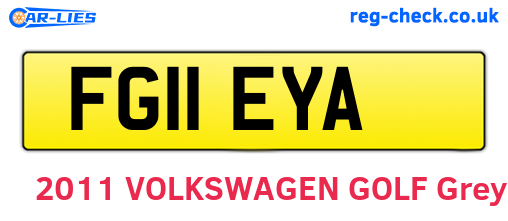 FG11EYA are the vehicle registration plates.