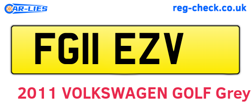 FG11EZV are the vehicle registration plates.