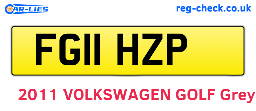 FG11HZP are the vehicle registration plates.