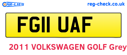 FG11UAF are the vehicle registration plates.