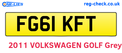 FG61KFT are the vehicle registration plates.