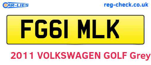 FG61MLK are the vehicle registration plates.