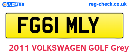 FG61MLY are the vehicle registration plates.