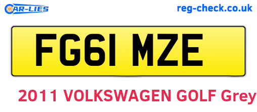 FG61MZE are the vehicle registration plates.