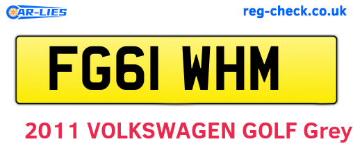 FG61WHM are the vehicle registration plates.