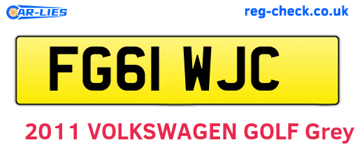 FG61WJC are the vehicle registration plates.