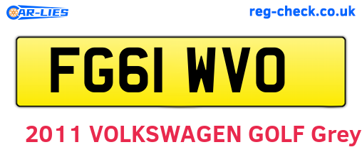 FG61WVO are the vehicle registration plates.