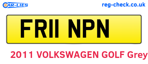 FR11NPN are the vehicle registration plates.