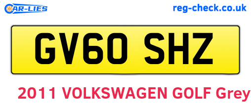 GV60SHZ are the vehicle registration plates.