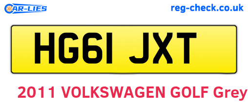 HG61JXT are the vehicle registration plates.
