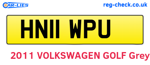 HN11WPU are the vehicle registration plates.