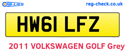 HW61LFZ are the vehicle registration plates.