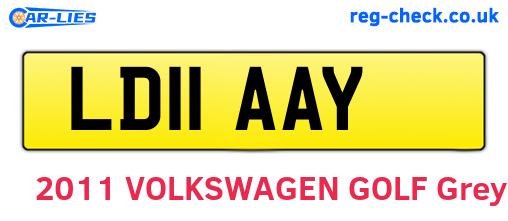 LD11AAY are the vehicle registration plates.