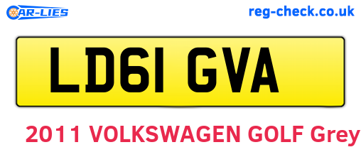 LD61GVA are the vehicle registration plates.