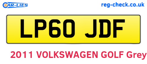 LP60JDF are the vehicle registration plates.