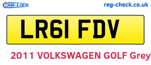 LR61FDV are the vehicle registration plates.