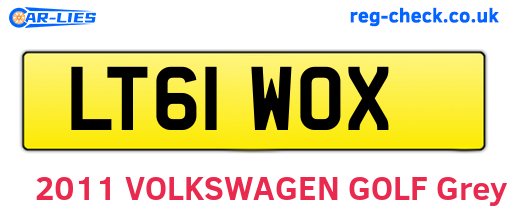 LT61WOX are the vehicle registration plates.