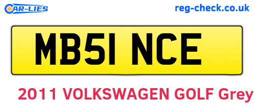 MB51NCE are the vehicle registration plates.