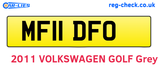 MF11DFO are the vehicle registration plates.