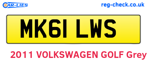 MK61LWS are the vehicle registration plates.