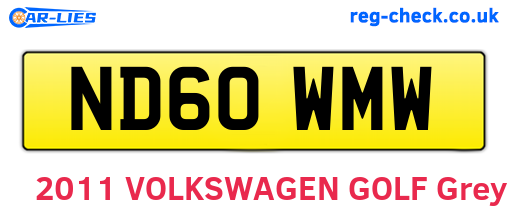 ND60WMW are the vehicle registration plates.