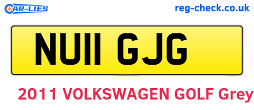 NU11GJG are the vehicle registration plates.
